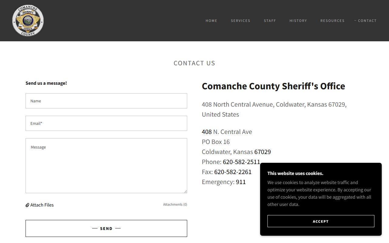 Comanche County jail mugshots sheriff contact form